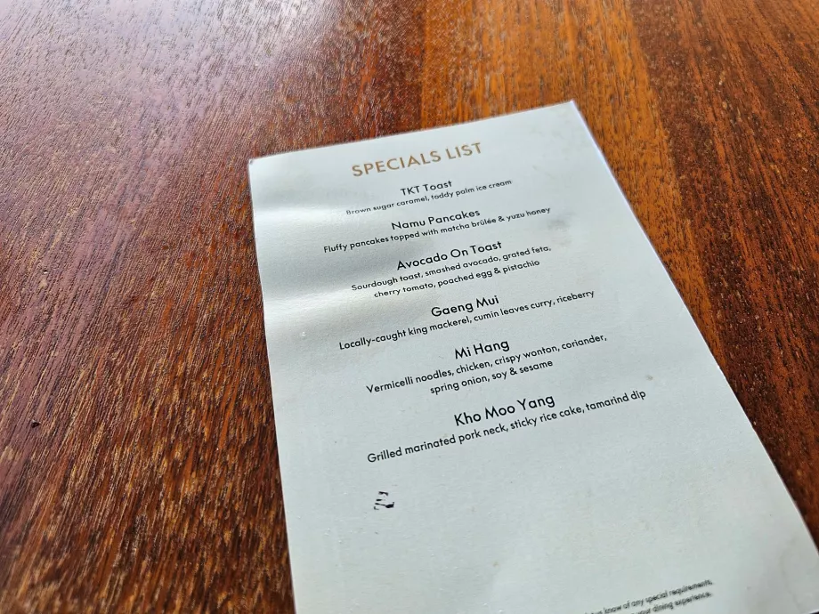 Breakfast - à la carte menu