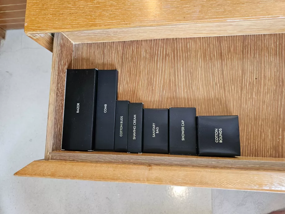 Amenity kit in the bathroom for free