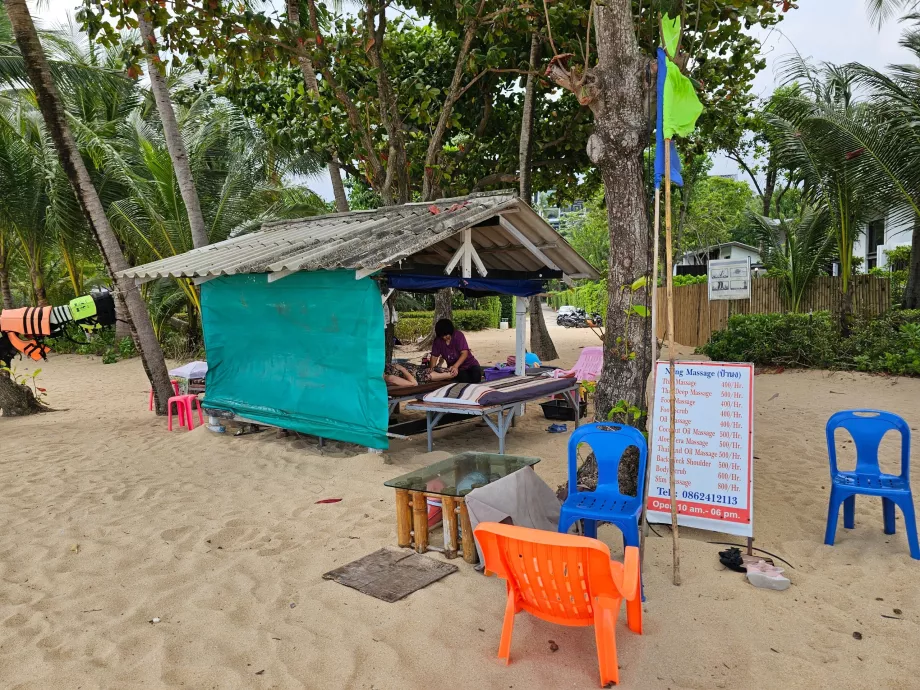 Massages on the beach by the hotel