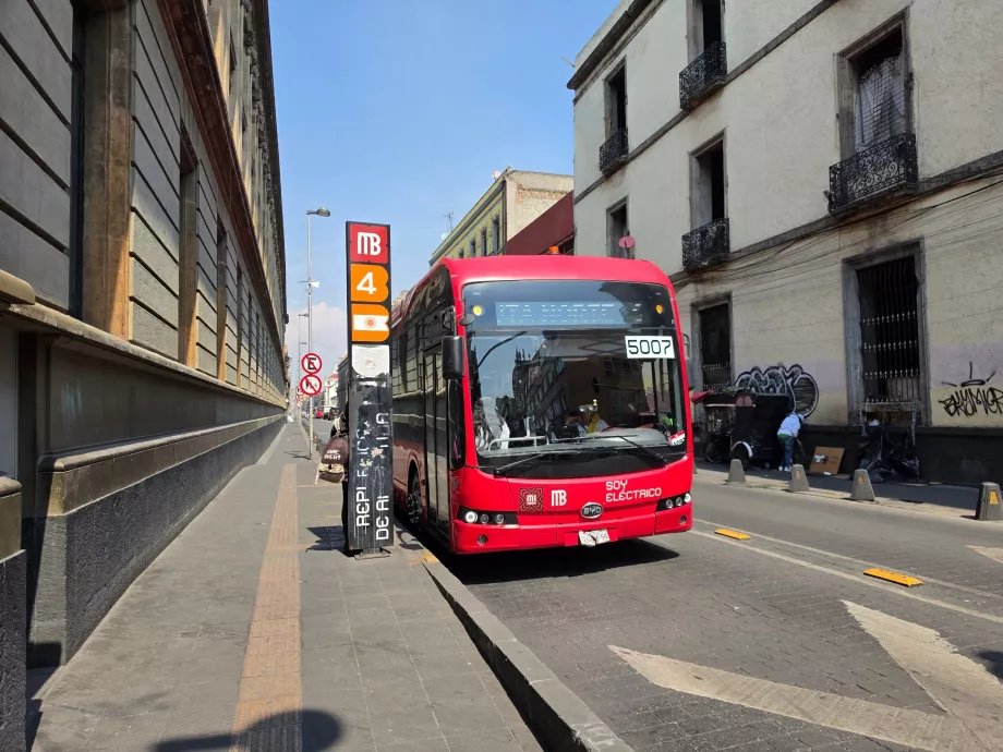 Metrobus stop in the historic centre