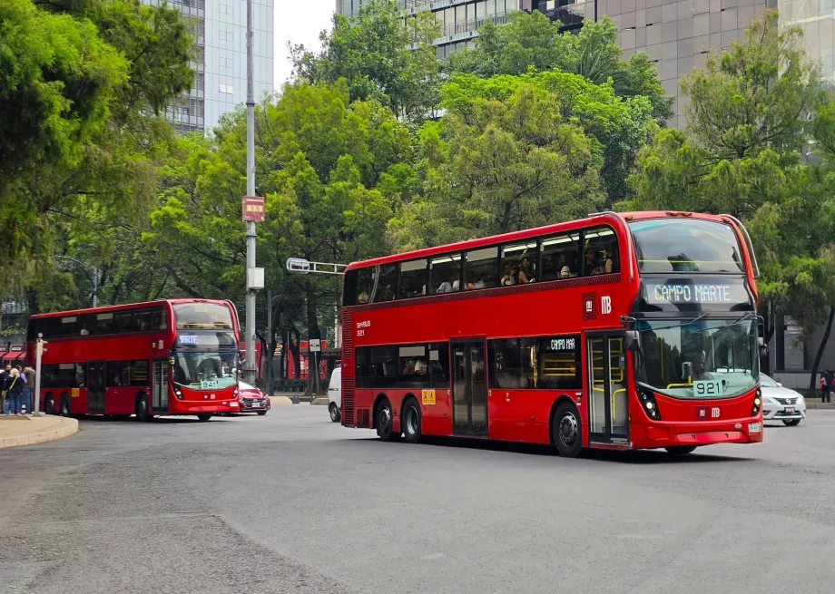 Metrobuses in Mexico City