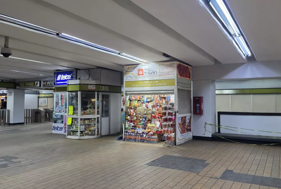 Small sales stalls at stations