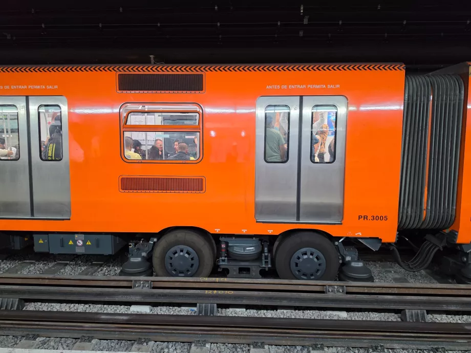 Rubber tyres on metro trains