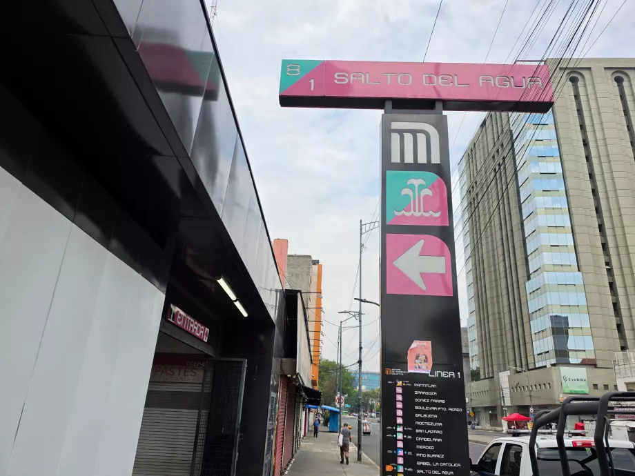 Marking the entrance to the metro station