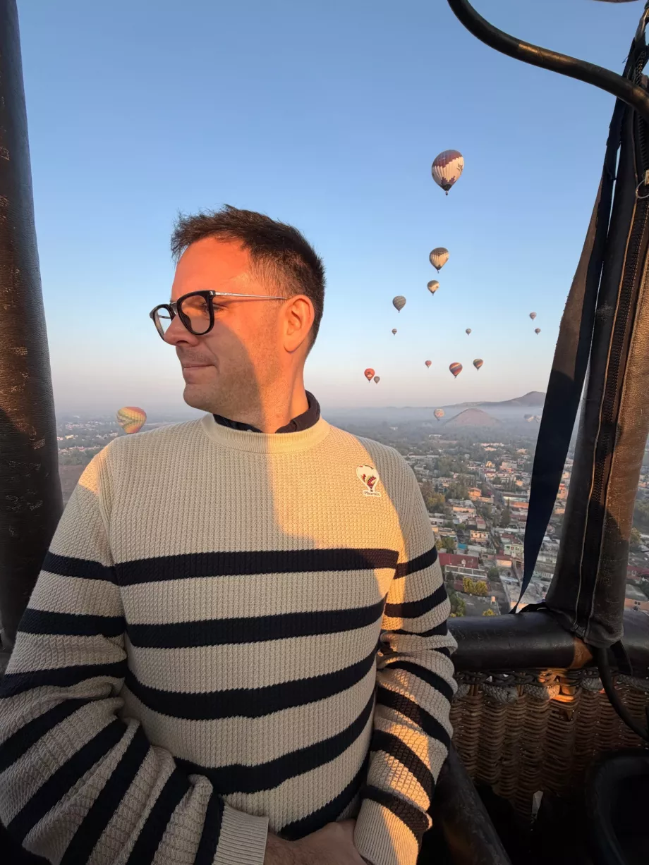 Me in a balloon over the pyramids