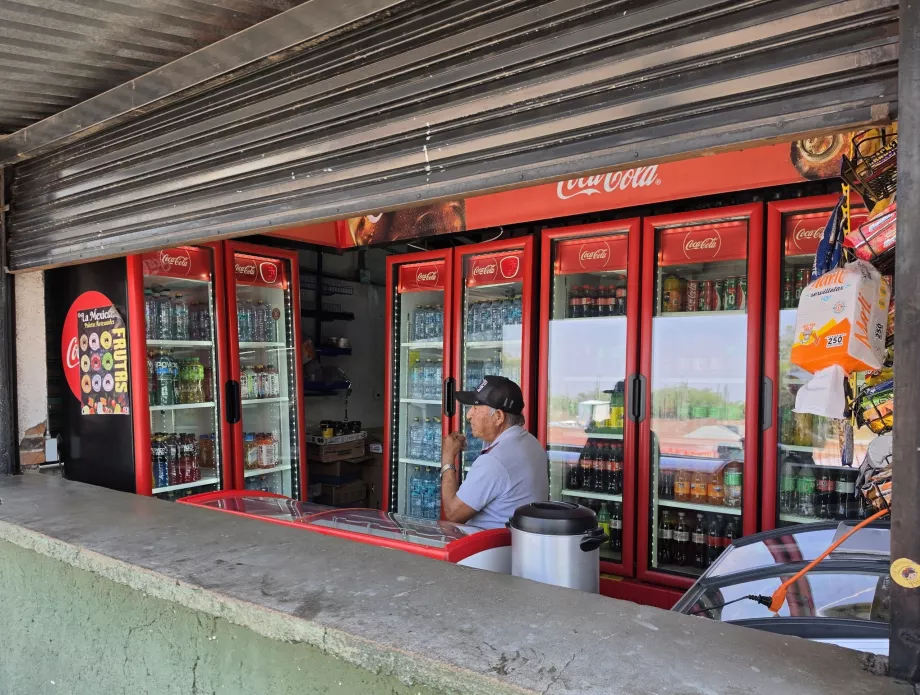 Selling drinks at entrance number 2