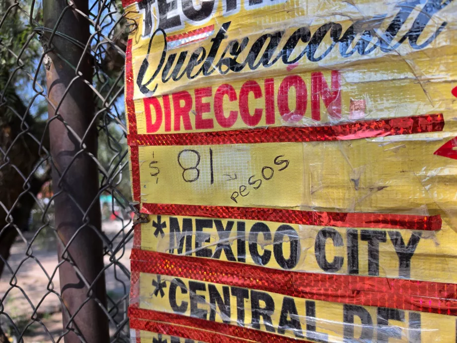 Price of buses to Mexico City center