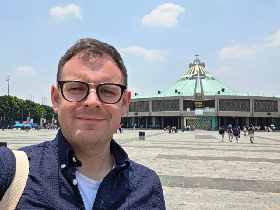 Me in front of the Guadalupe Basilica