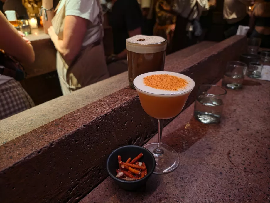 Our drinks at the Tlecán bar