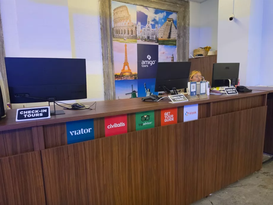 Reception of hostel Amigo