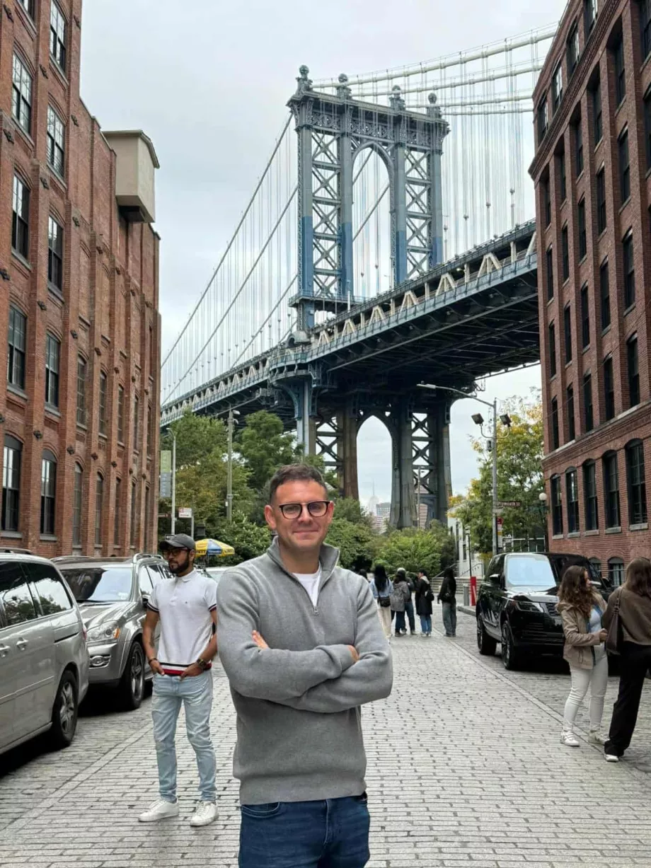 Me on Washington Street in the DUMBO neighborhood
