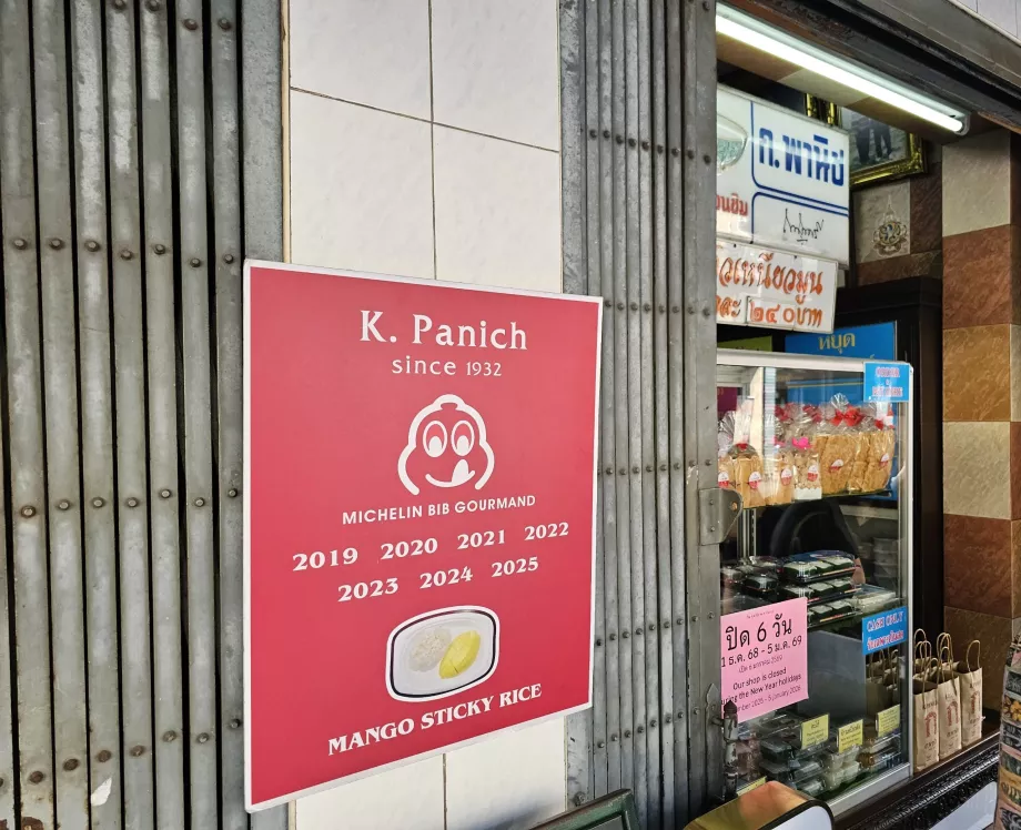 K. Panich sticky rice - michelin plaque