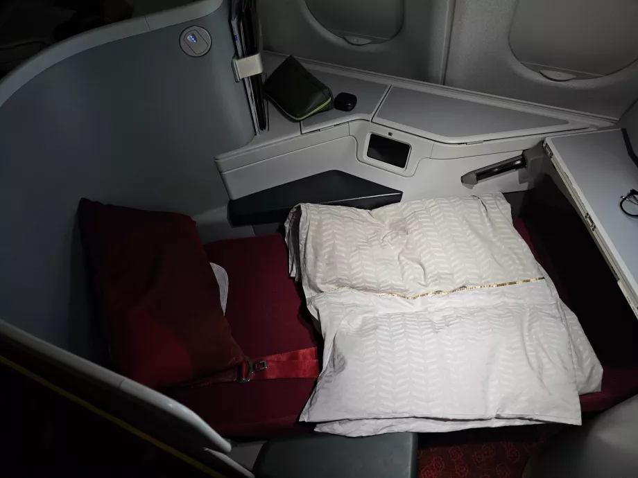 Sofa unfolded into a bed