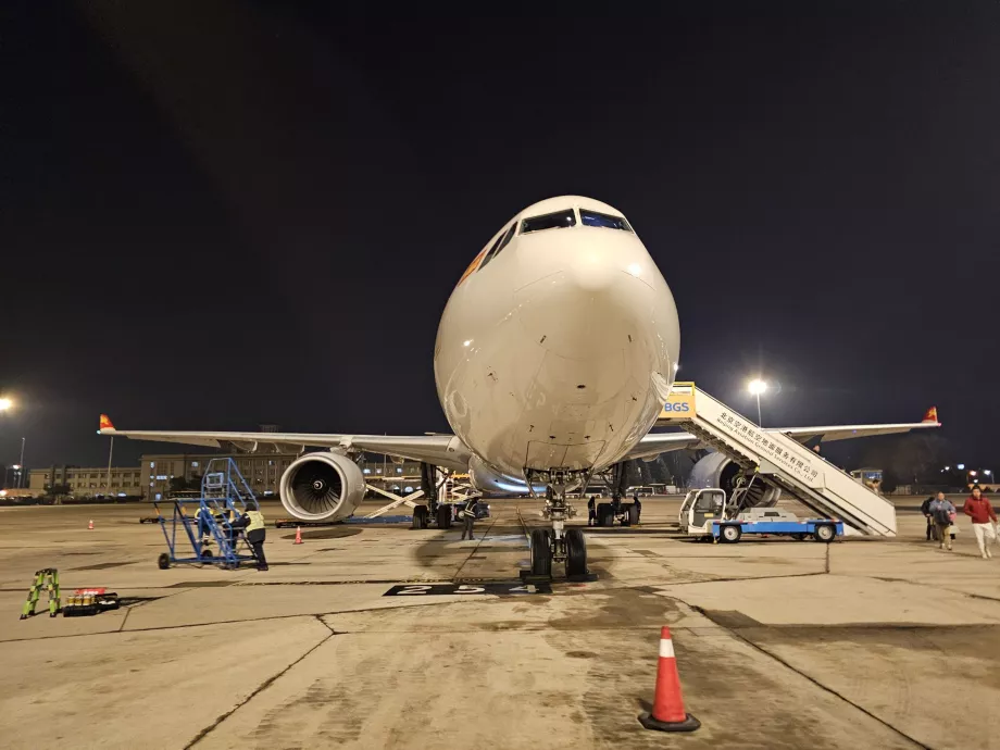 Plane after arrival in Beijing