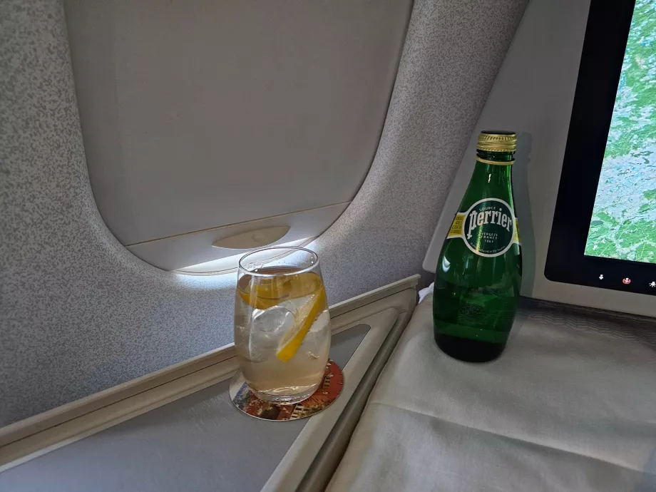 Water at any time during the flight