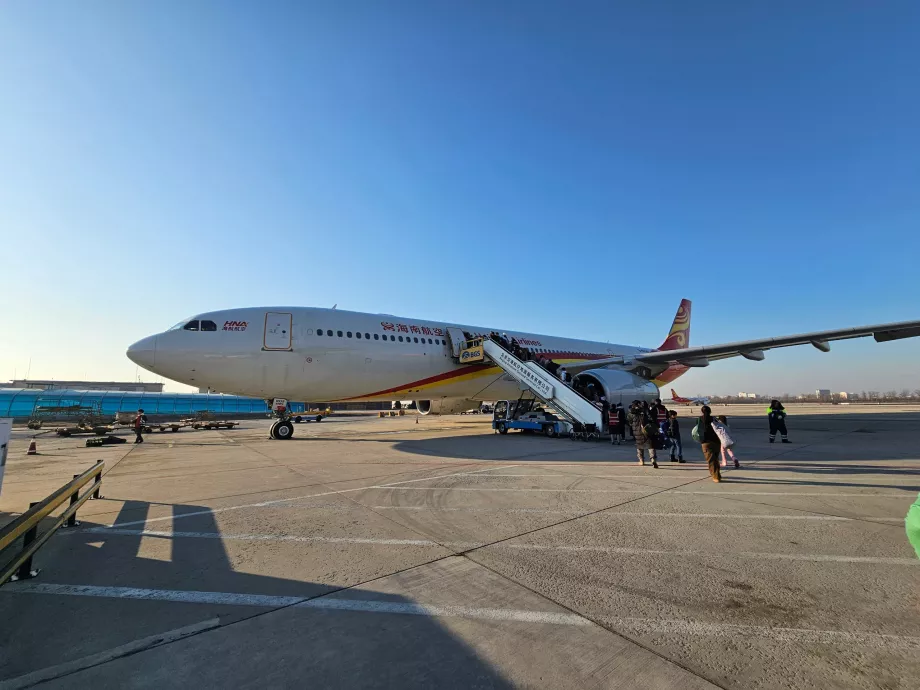 Our plane at Beijing airport