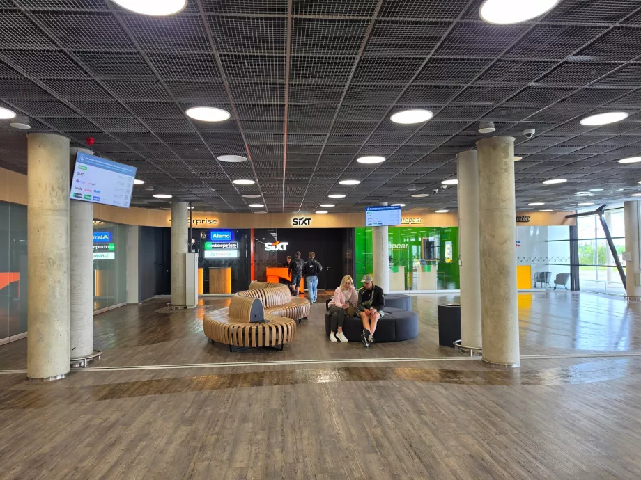 Car hire companies in the arrivals hall
