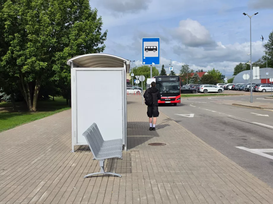 City and intercity bus stop