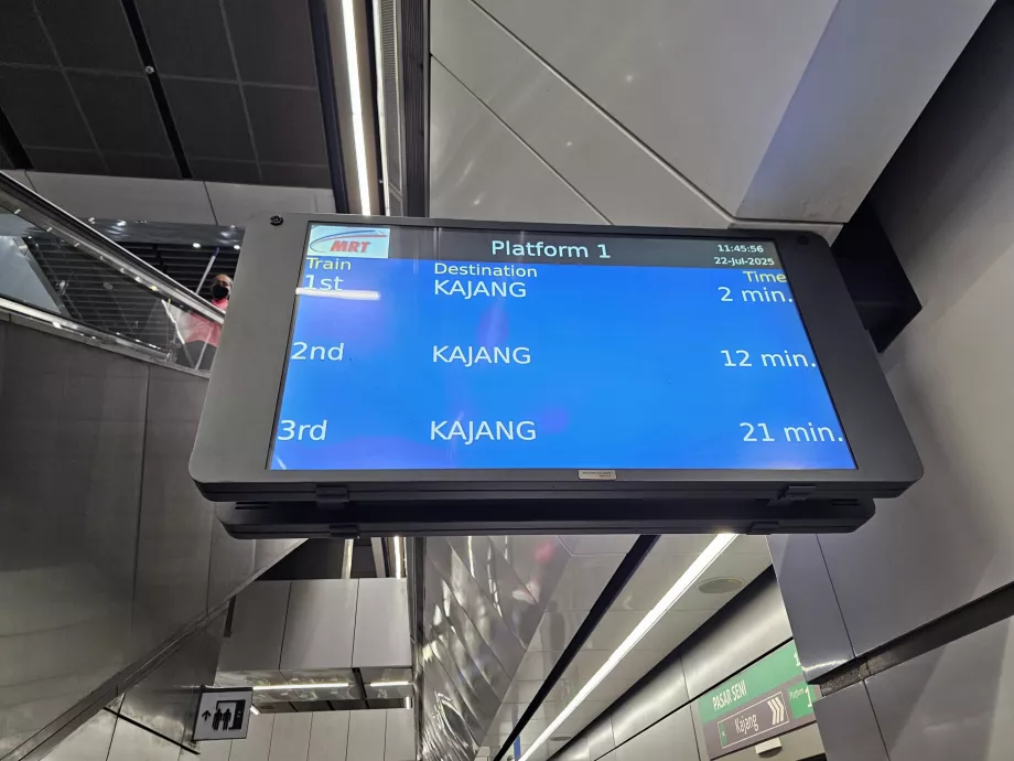Information boards in the metro
