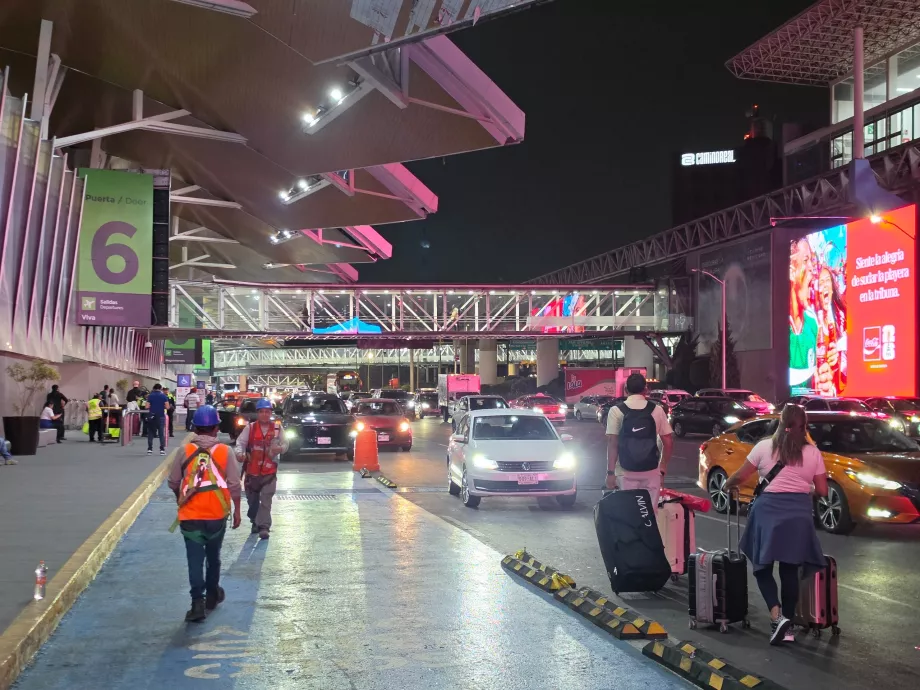 Uber pick-up point in front of Terminal 1