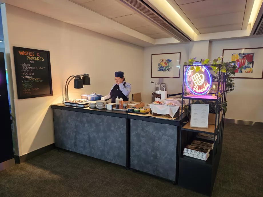 Stand with waffles and pancakes