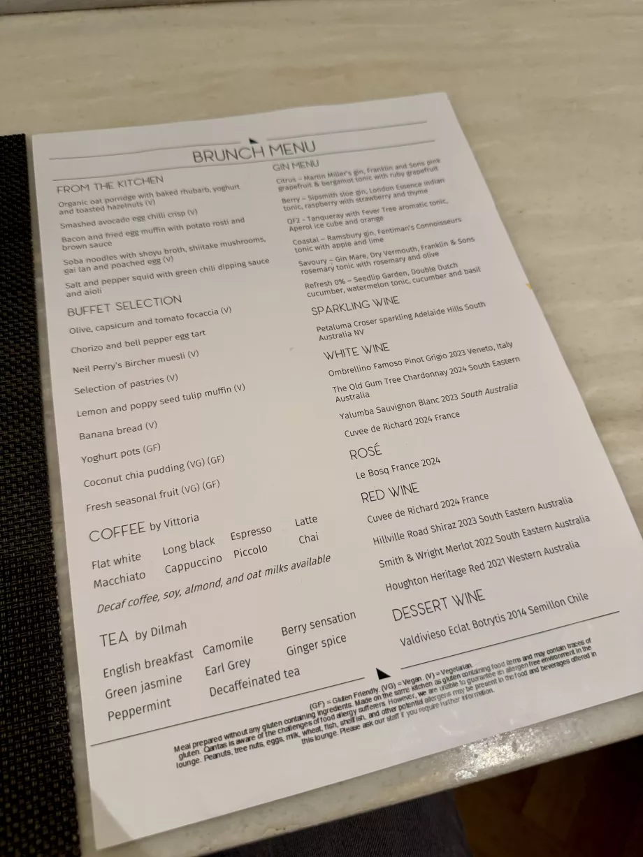 Breakfast menu from Brunche