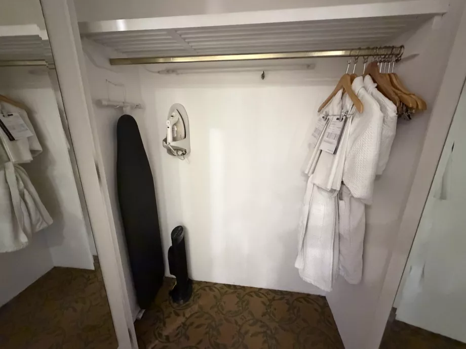 Bathrobe and ironing board
