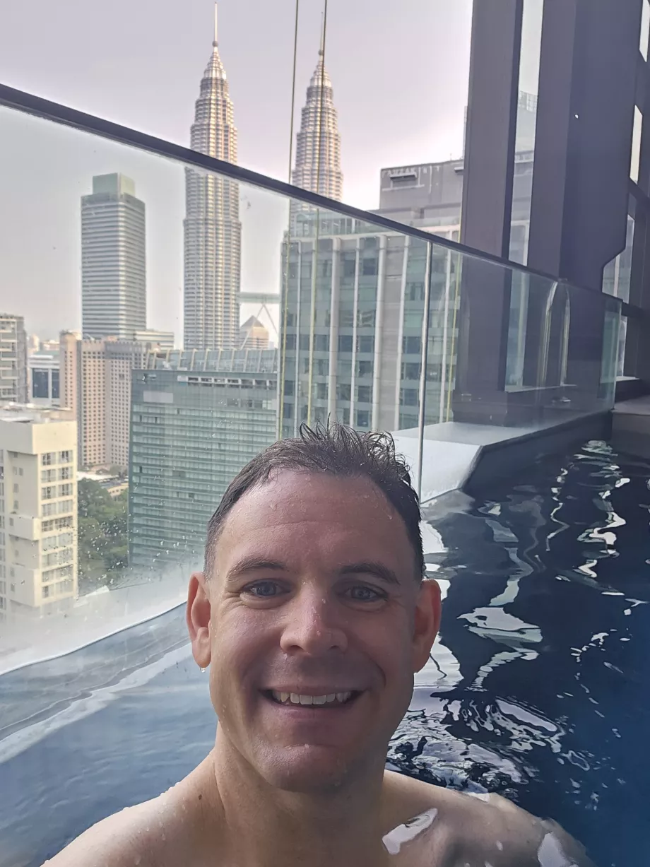 Me in the pool on the balcony of the room