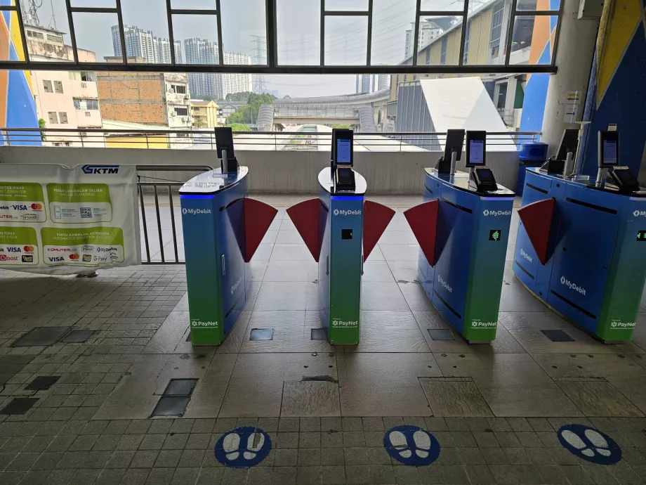 Turnstiles at KTM train stations
