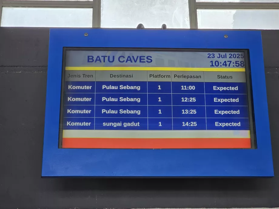 Information boards at Batu Caves station