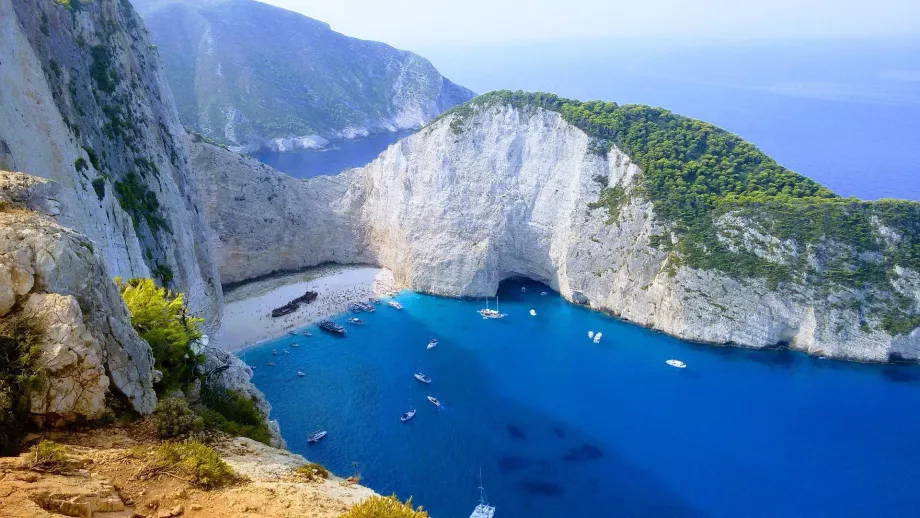 View of Navagio beach