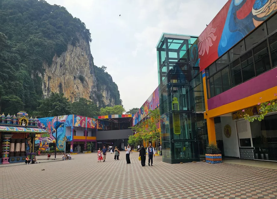 Souvenir shops and restaurants
