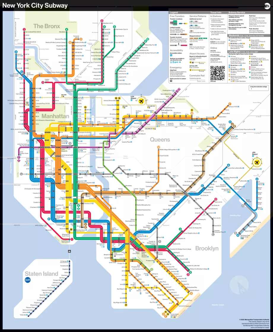 Map of all subway lines in New York City
