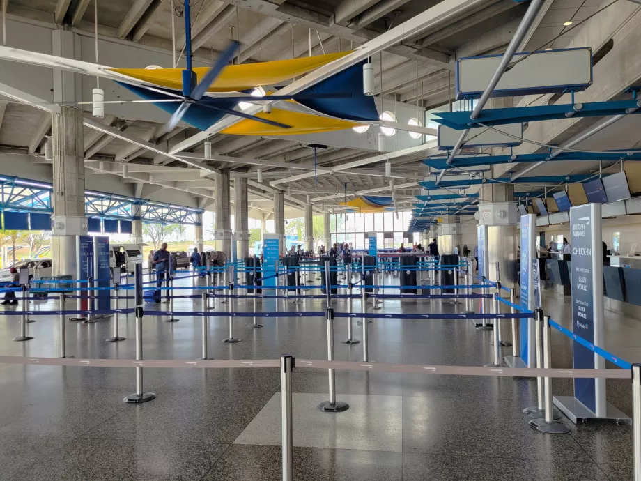 Check-in hall with check-in desks