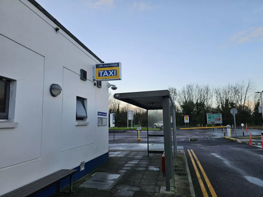 Taxi stand and bus stop