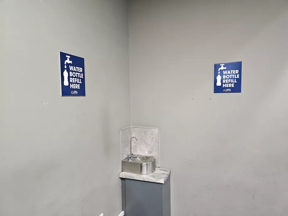 Drinking water after safety check