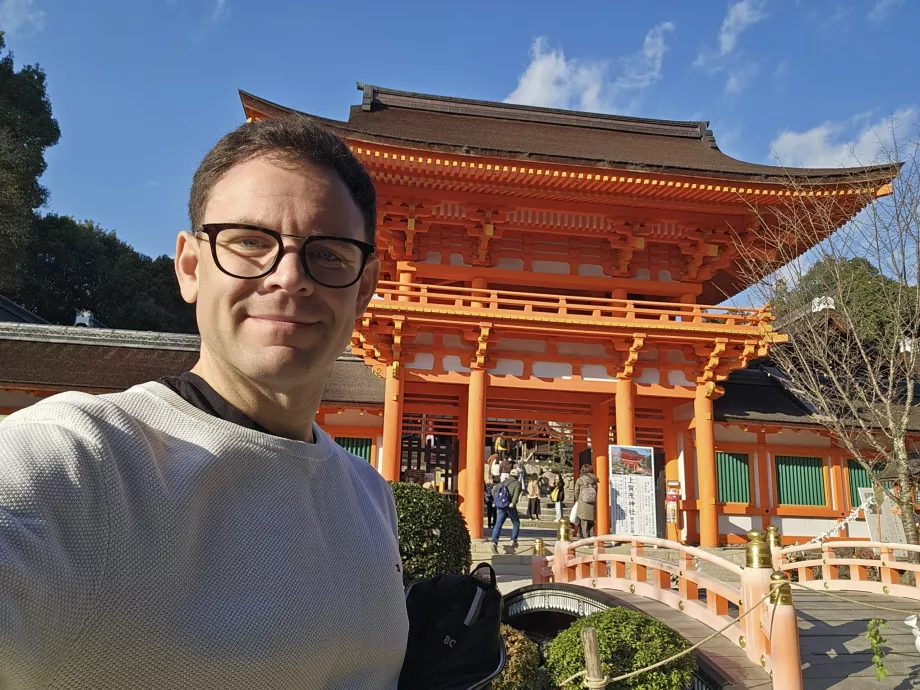 Me in front of Kamigamo-jinja Shrine