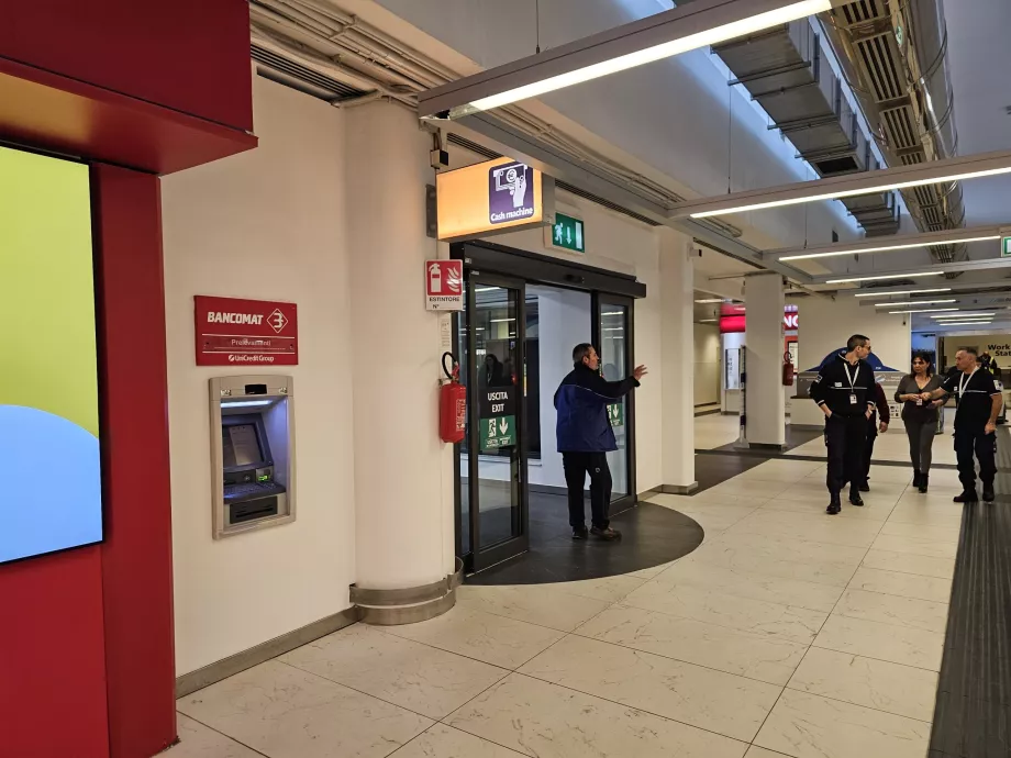 UniCredit ATM in the departure hall