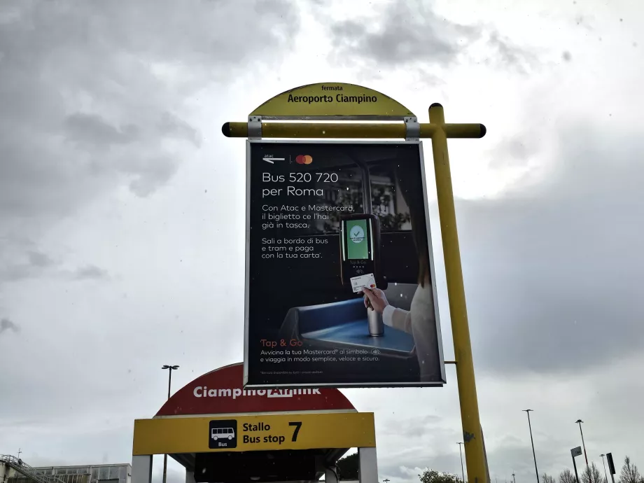 Information about paying by card on the ATAC city bus