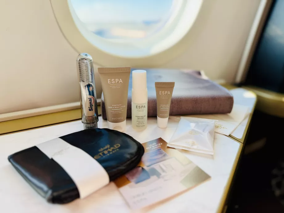 ESPA cosmetics in amenity kit