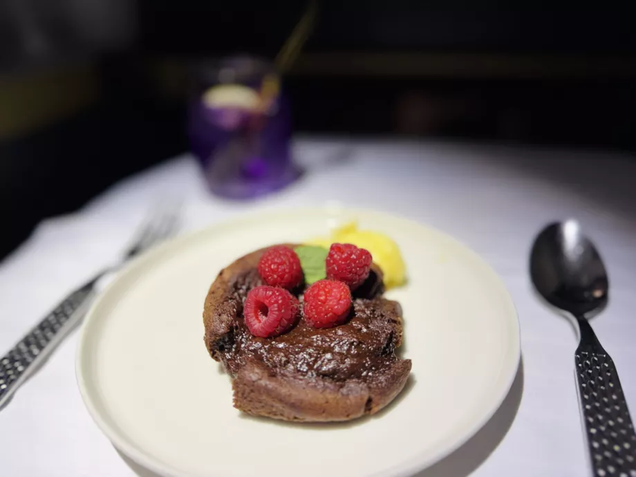 Chocolate and caramel fondant