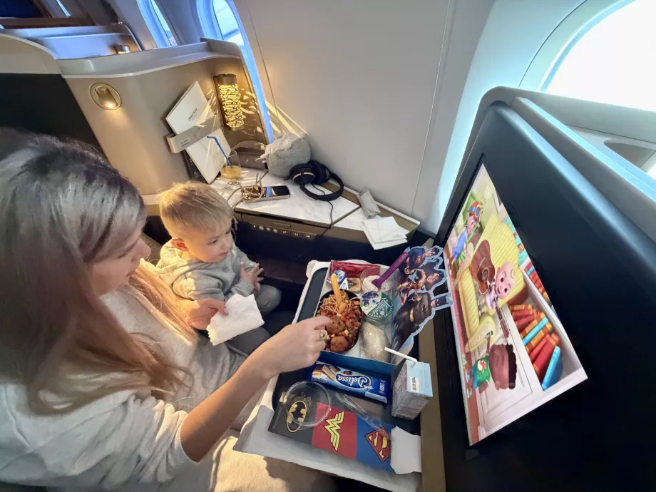 The seats are spacious enough even for them