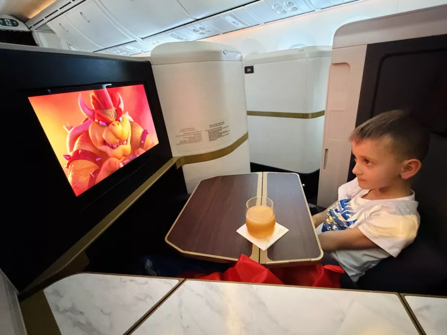 He'd seen Mario countless times, but on a plane for the first time.