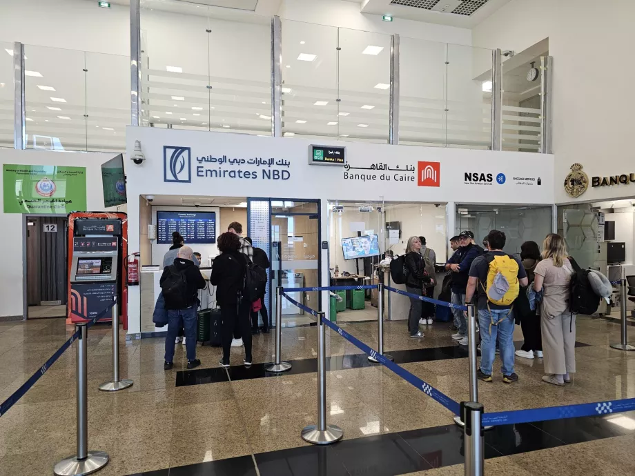 Bank counters to buy a visa