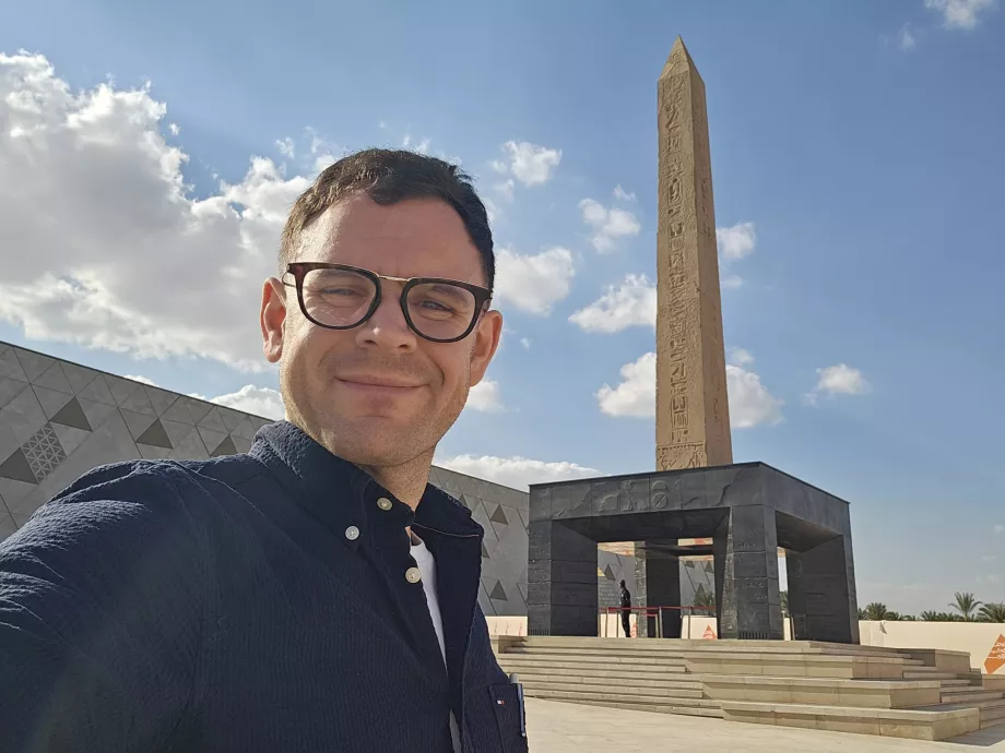Me in front of the obelisk at the main entrance