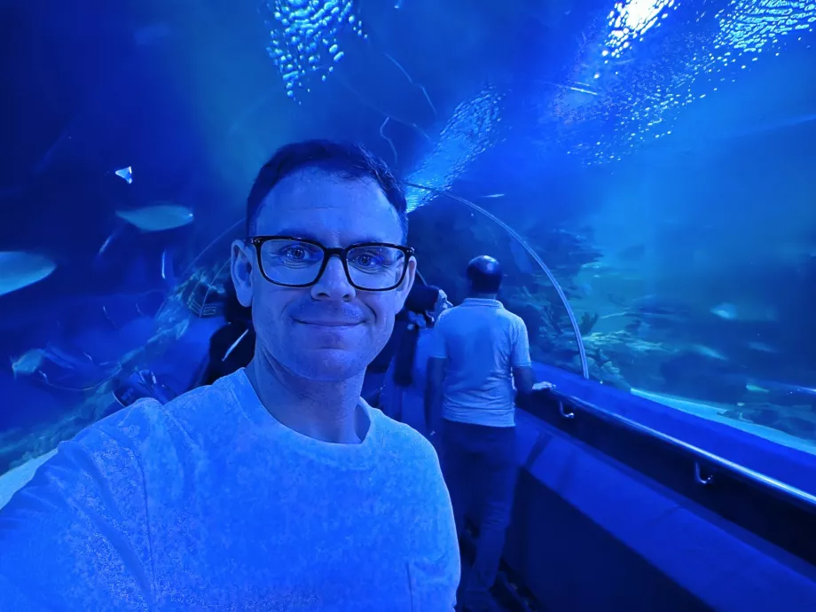 Me in the underwater tunnel, Aquaria