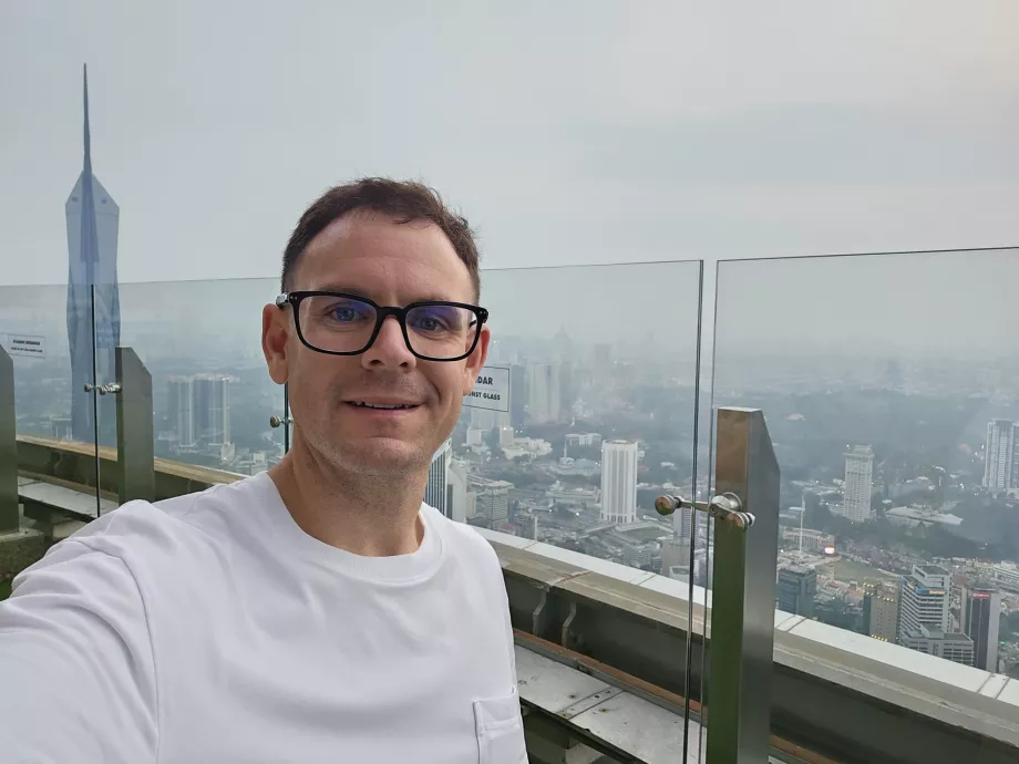 Me on the Menara observation deck