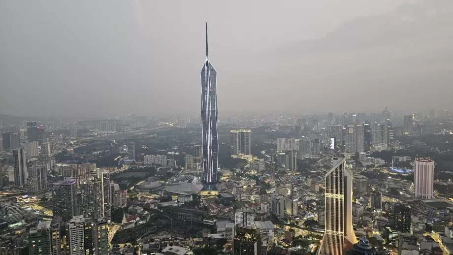 View of the Merdeka 118 skyscraper from the Menara Tower
