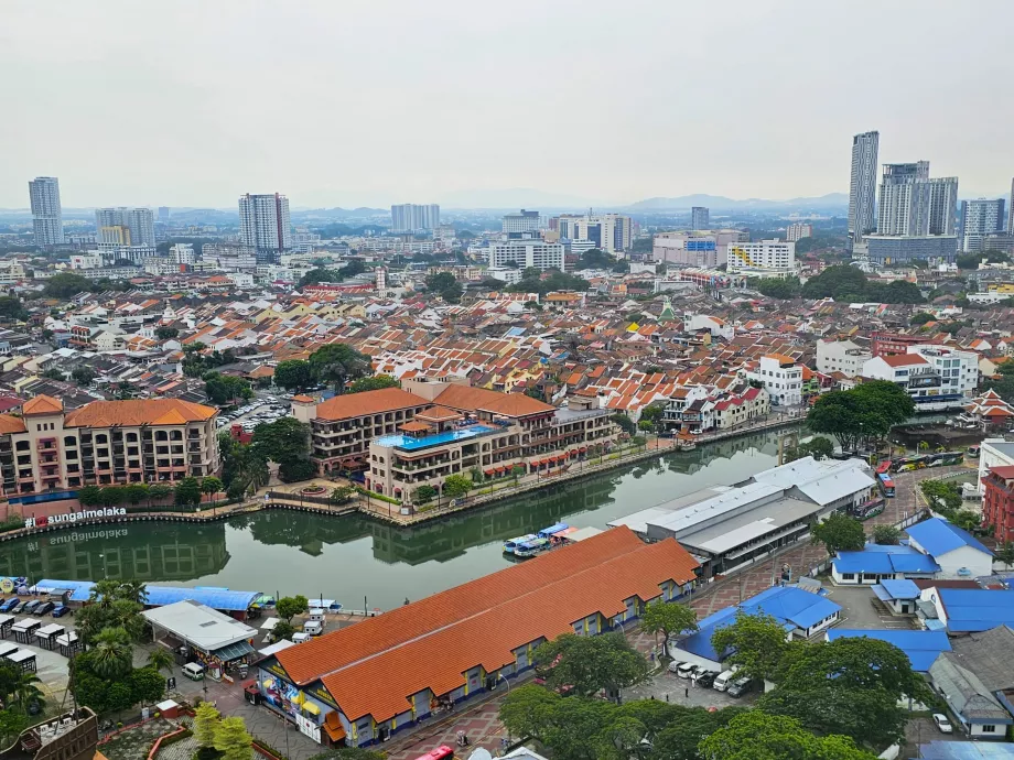 View of the historic centre of Malacca from Taman Sari