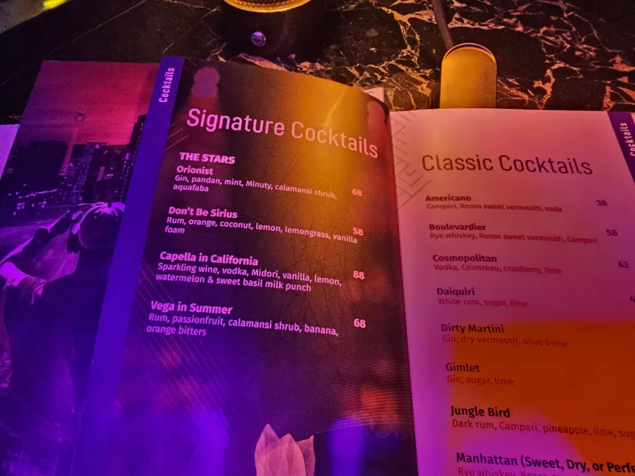 Signature Cocktails in the hotel bar
